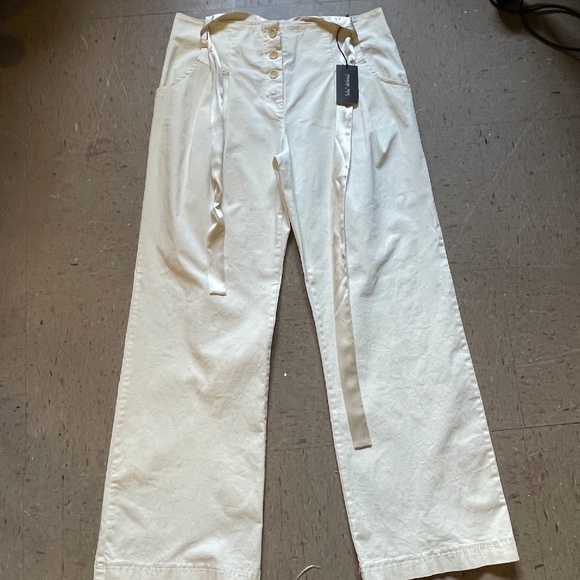 Patrizia Pepe Cotton Trousers With Silk Tie-Belt